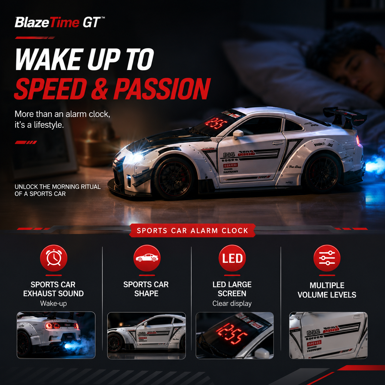 BlazeTime GT- Supercar Alarm Clock