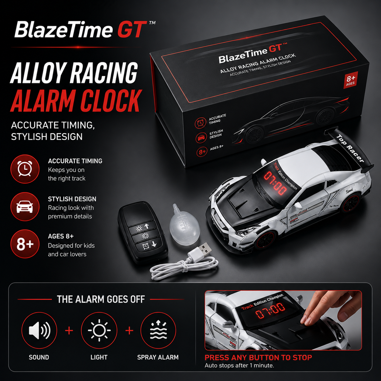 BlazeTime GT- Supercar Alarm Clock